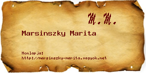 Marsinszky Marita névjegykártya